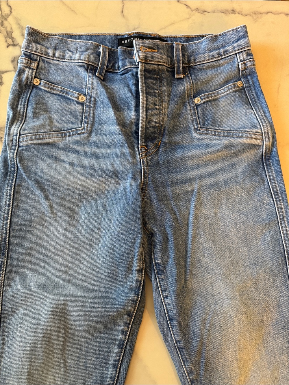 Veronica Beard Light Blue Straight-Leg Women's Jeans